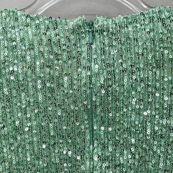 B34 Mac Duggal Sequin Blouson Sleeve Mini Dress Womens 4 Retro Swiftie Vegas - Picture 6 of 8